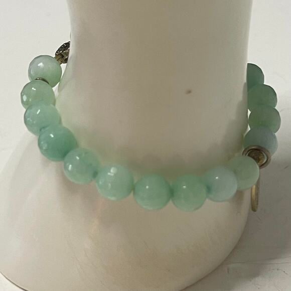 CAREGIVEGROW.ORG bracelet actual faceted blue green stone stretch style jewelry - Picture 3 of 12